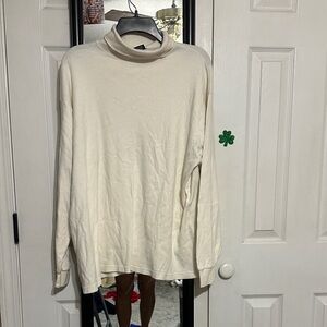 Alpine Off-White Cotton Turtleneck